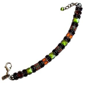 VTG Mary DeMarco La Contessa Bracelet Crystal high end Signed Glass colorful